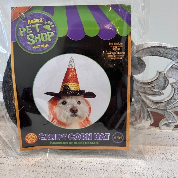 2 Rubies Pet Shop Boutique - Candy Corn Hat & Devil Hat -Size S/M - Picture 4 of 5